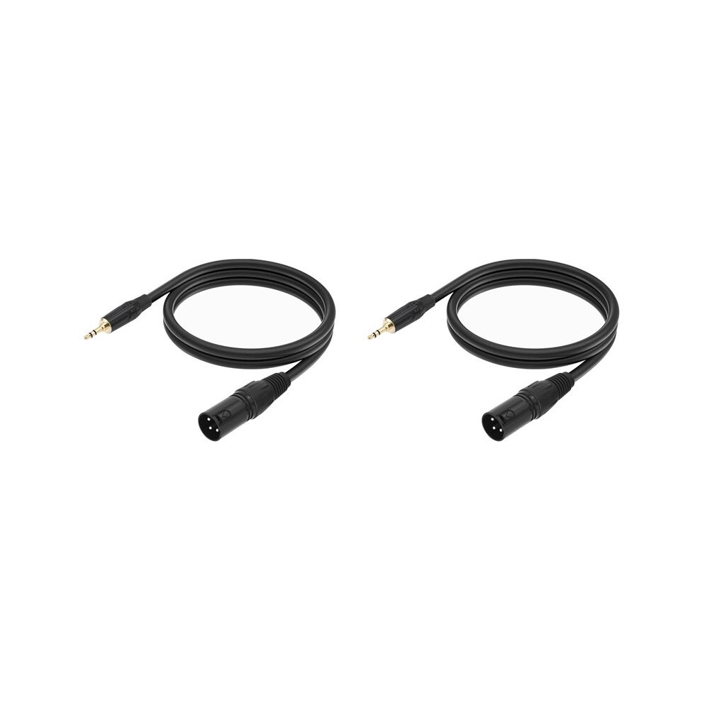 2Pcs 3.5Mm To Xlr Cable Adapter Balanced 1/8 Inch Jack Trs Stereo To 3Pin Xlr Male Microphone Audio Cable 100Cm 4713820505315