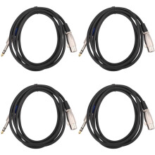 4pièces 6,35 mm 1/4 Pouce TRS Vers XLR Mâle à Femelle Câble 3 Broches Fiche Femelle Câble de Microphone Stéréo Câble Audio (6 Pieds)