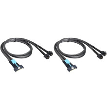 2X Câble MCIO 8i Vers 2 X SFF 8643 PCIE Gen5 MCIO 8X Vers SAS HD SFF 8643 Câble Haute Vitesse pour Serveur Data Center 1M