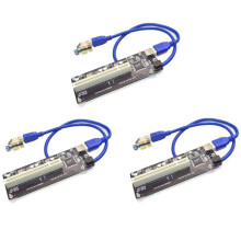 3X PCIE PCI-E PCI Express X1 to PCI Riser Card Bus Card High Efficiency Adapter Converter USB 3.0 Cable for Desktop PC