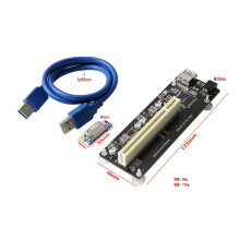 3X PCIE PCI-E PCI Express X1 to PCI Riser Card Bus Card High Efficiency Adapter Converter USB 3.0 Cable for Desktop PC