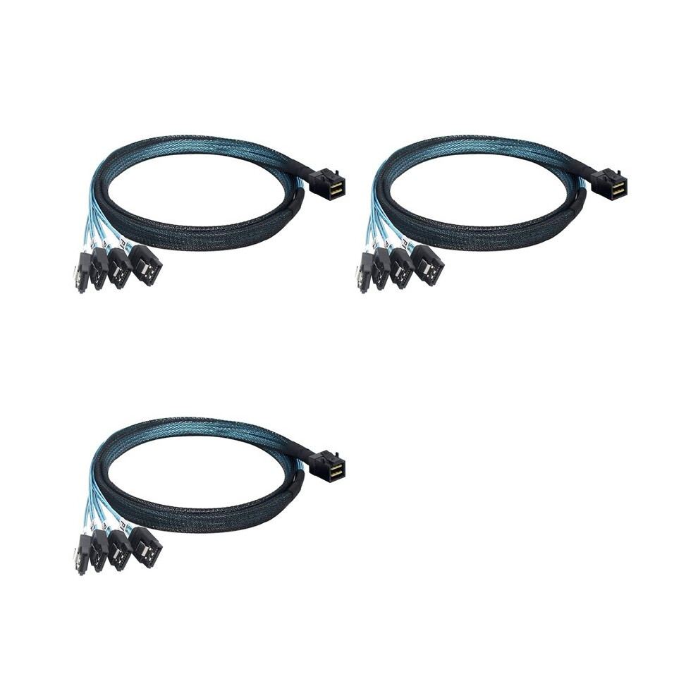 3X Internal Sas To Cable, Sff-8643 To Forward Breakout Compatible With Controller Hard Drive (3.3Ft) 6033075468431