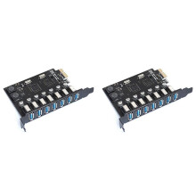 2X Adapter USB 3.0 PCI Express PCI E do 7 Portów Karta Rozszerzeń USB 3 USB3 PCIe PCI-E X1 Konwerter Kontrolera (VIA)