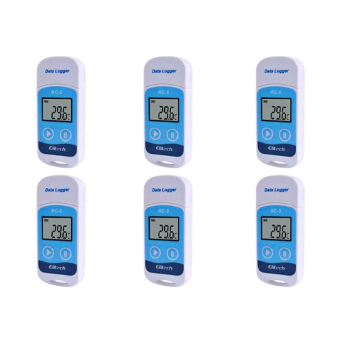 6X ELitech RC-5 High-Precision Digital USB Temperature Data Logger for Warehouse Storage Refrigerated Transport