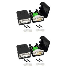 DB9 Solderless Connector RS232 D-SUB Serial to 9-Pin Port Terminal Male Female Adapter with Case (2Pcs-Male+2Pcs-Female)