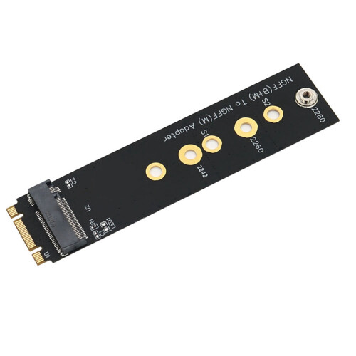 2X Ny Version M.2 (NGFF) Key B+M to Key M Adapter för PCI-E Bus SSD Stöder 2242/2260/2280 Typ M.2 Key M SSD Dimension 1