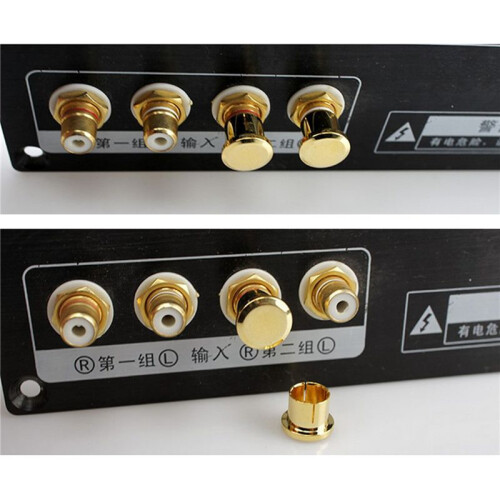 30Pcs Gold Plated Short Circuit Socket Phono Connector RCA Shielding Jack Socket Protect Cover Cap, Gold