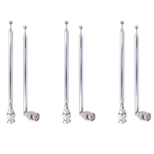 (6 Pack) BNC Radio Antenna with BNC Male Plug Jack Connector Adapter Telescopic Stainless Steel VHF UHF BNC Antenna