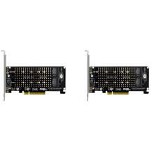 2X PCI-E X8 Double Disk -Kort NVME M.2 M KEY SSD Expansion Adapter Förlängd Dubbla NVME  PCI-E X8 Delat Kort