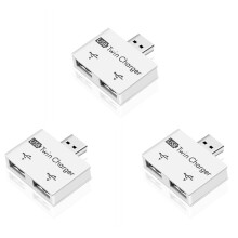 3X Concentrador USB PortáTil una 2 Puertos Adaptador de Concentrador de Cargador Divisor USB Extensor de Carga USB Doble para Computadora de