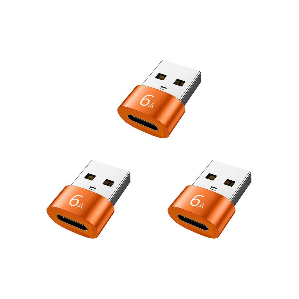 3Pcs 6A Type C To Usb 3.0 Otg Adapter Usb C Female To Usb Male Converter For Orange 4712497218405
