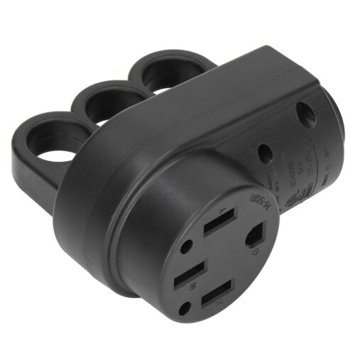 RV Female Plug 50A 125V Connector Receptacle with Handle Accessory for Replacement