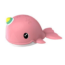 Wind Up Narwhal Bath Toy for Toddlers with Realistic Tail Motion, Battery Whale Bathtub Toy (Pink)