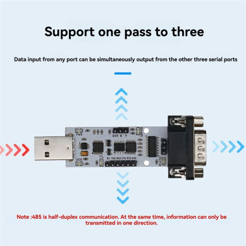 Modulo di Conversione Automatica Porta Seriale 6-In-1 da USB A UART da USB A TTL/RS232/RS485 CH340