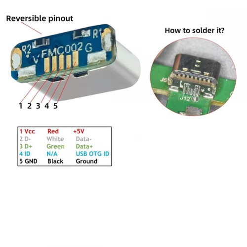 10Pcs USB Connector Type C Female Jack 5Pin SMD SMT Type-C Socket Charging Port Type-C Female Socket Connector 2