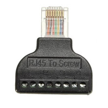 Connecteur Adaptateur RJ45 Vers Terminal 8 Broches, Bornier à Vis à Tête Cristal 8P8C Réseau