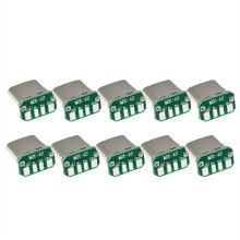 10 Stuks USB 3.1 Type C Verticale Patchboard 16-Pins 4 Lasdraad Databand PCB USB-Bord Mannelijke Kop 16P USB C-Connector