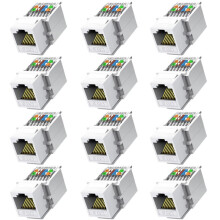 12 Stuks Cat6 RJ45 Gereedschapsloze Koppeling Vrouwelijk Naar Vrouwelijk Ethernet-Module Jack Gigabit-Paneel (Niet Compatibel met Patchpaneel)