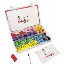 Arabic Alphabet Magnetic Letters Kit 374 Pcs with Puzzle Board and Bilingual Flash Cards for Kids