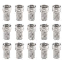 15 Stuks RG6 F-Type Twist- Coax-Coaxkabel RF-Connector Mannelijk voor CCTV-Camera