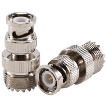 2 Pcs BNC Male Plug to UHF SO239 Female RF Coaxial RF Connector