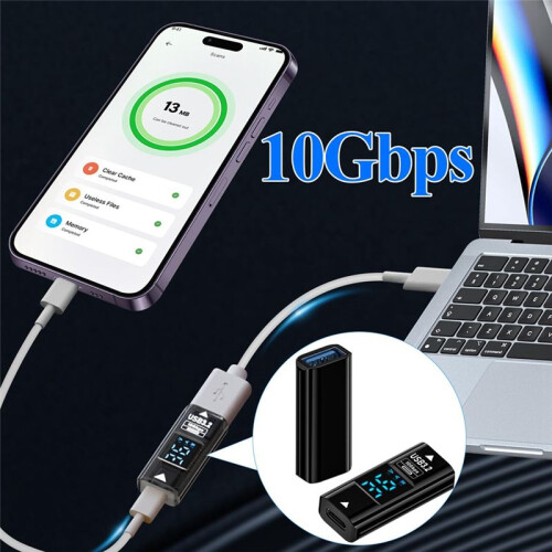 10Gbps USB C to USB A Female Adapter QC36W USB3.2 Coupler for Efficient Power Output and Data Transfer Connecting B 2
