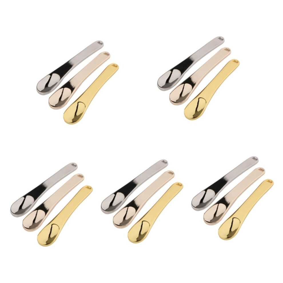15pcs Mini Cosmetic Spatula Set for Skincare, Hygienic Makeup Applicator Tools, Assorted Colors
