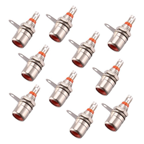 RCA Phono Chassis Panel Mount RCA Female Connector Socket 10 Pcs