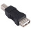 USB printer adapter type A female - type B male black silver tone 4