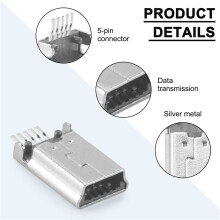 10 PièCes USB Type B Mâle 180 DegréS 5 Broches SMD SMT pour Connecteur à Souder
