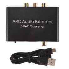 192KHz ARC Audio Adapter Audio Extractor Digital to Analog Audio Converter DAC SPDIF Coaxial RCA 3.5mm Jack Output