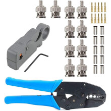 Roterende Coaxiale Kabelstripper, Snijgereedschap, Coaxiale RF-Connectorkrimptang met Mannelijke BNC-Stekker, Krimpconnectorkits