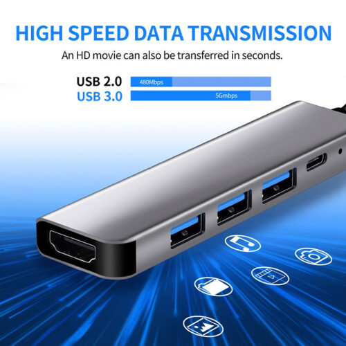 Type C Naar -Compatibele 4K USB-C 3.0 Adapterhub voor   S8 Dex  P30 Dock  10 Projector TV 2