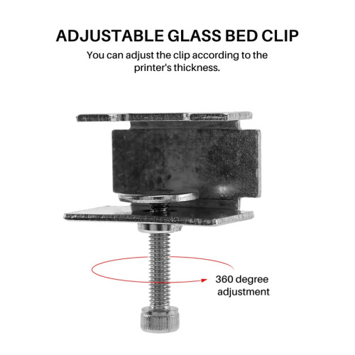 Glass Bed Clip Compatible with  3/3 Pro/V2/3S, 5/Pro, Adjustable 3D Printer Clip Clamp Accessories,4 Pcs 2