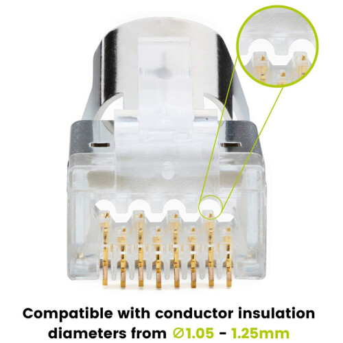 20 Pcs Cat6/6A RJ45 Pass Through Modular Plugs, Shielded (STP) External Ground Connector,EZ Crimp 2