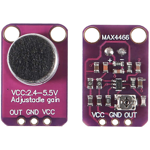 5Pcs GY-MAX4466 Electret Microphone Amplifier MAX4466 Module Adjustable Gain Breakout Board for 2