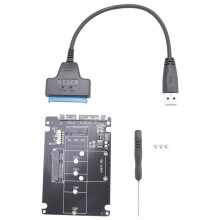 M.2 NGFF MSATA to USB 3.0 Adapter Converter Reader Card with  Cable Portable Flash Drive Support  SSD