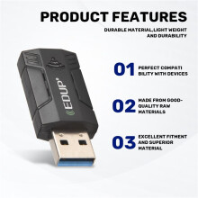 EDUP 1300M USB3.0 Wireless Network Card WiFi Adapter 2.4G & 5G Dual Band Stable Signal Adapter for PC Desktop Laptop