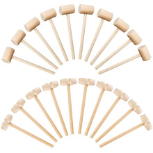 20pcs Wooden Crab Mallet and Lobster Hammer Set, Durable Natural Wood, Lightweight Easy Grip