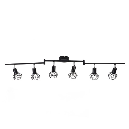 E14 Deckenleuchte Schiene 6 Licht Schwarz