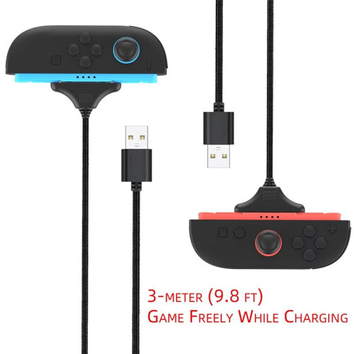 Magnetic Charging Cable for   2 Joy Pad Controllers, Length Revisible Interface Joy Pad Charger Cable 2