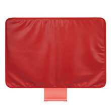 PU Leather Monitor Dust Cover for 24-Inch Computer Protective Sleeve All-in-One PC Storage Organize Red