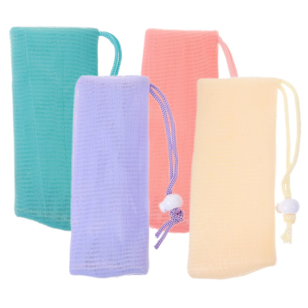 Mesh Soap Bag 4pcs Quick Dry Soap Saver Pouch for Shower Bath Rich Foam and Gentle Exfoliation