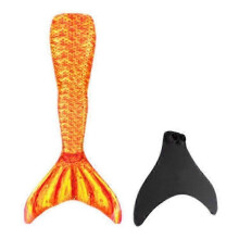 (Child 6, Gold) Adults Kids Reinforced Swimming Mermaid Tail – Monofin Included for Water Fun