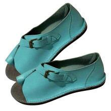 (35,Blue)Womens Flat Sandals Open Toe Buckle Strap Beach Shoes Anti-slip Breathable for Summer