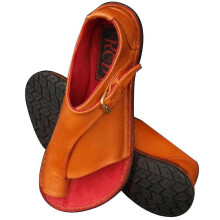 (36,Orange)Womens Flat Sandals Open Toe Buckle Strap Beach Shoes Anti-slip Breathable for Summer