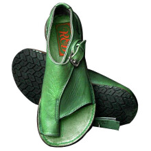 (42,Green)Womens Flat Sandals Open Toe Buckle Strap Beach Shoes Anti-slip Breathable for Summer