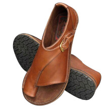 (40,Brown)Womens Flat Sandals Open Toe Buckle Strap Beach Shoes Anti-slip Breathable for Summer