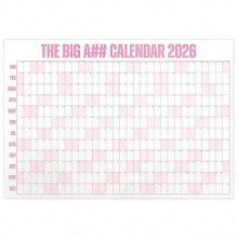 (Pink) The Big A Calendar Extra Large 2026 Full Year Calendar for Home/Office Planning Minimalist Aesthetic Wall Planner Landscape