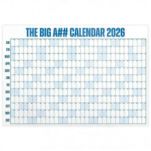 (Blue) The Big A Calendar Extra Large 2026 Full Year Calendar for Home/Office Planning Minimalist Aesthetic Wall Planner Landscape